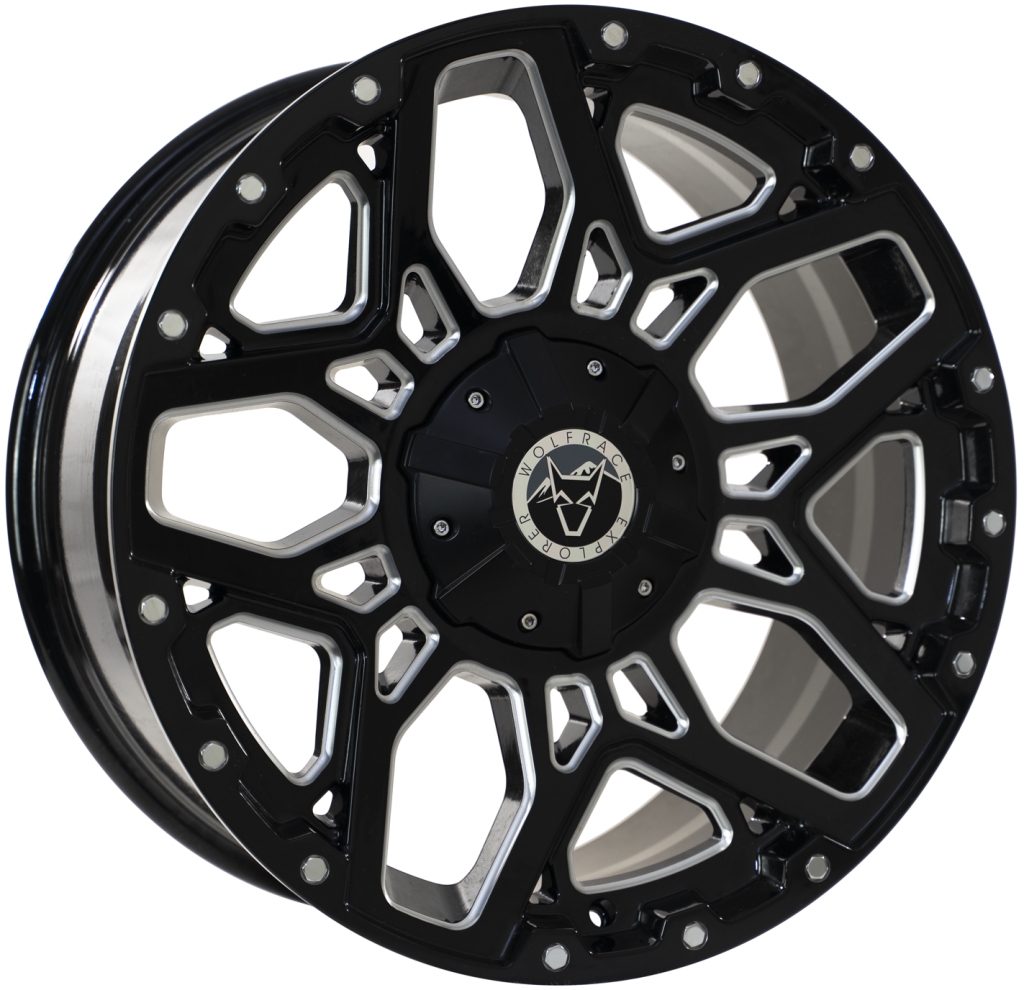 Wolfrace Explorer - Sahara (Gloss Black / Polished / Chrome rivets)