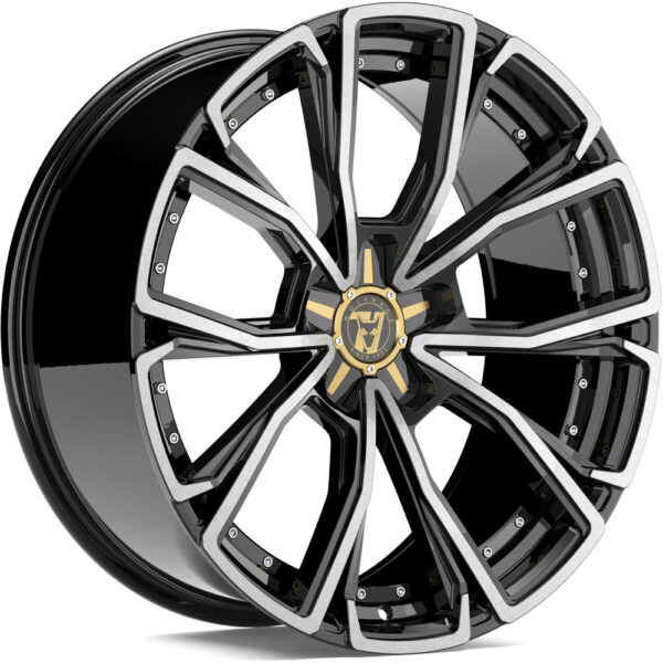 Wolfrace 71 Luxury Matrix Gloss Raven Black Polished Alloy Wheel