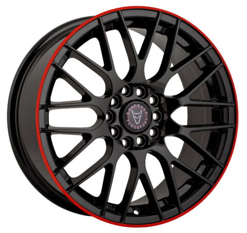 Wolfhart Bayern Gloss Black / Red Lip Alloy Wheels