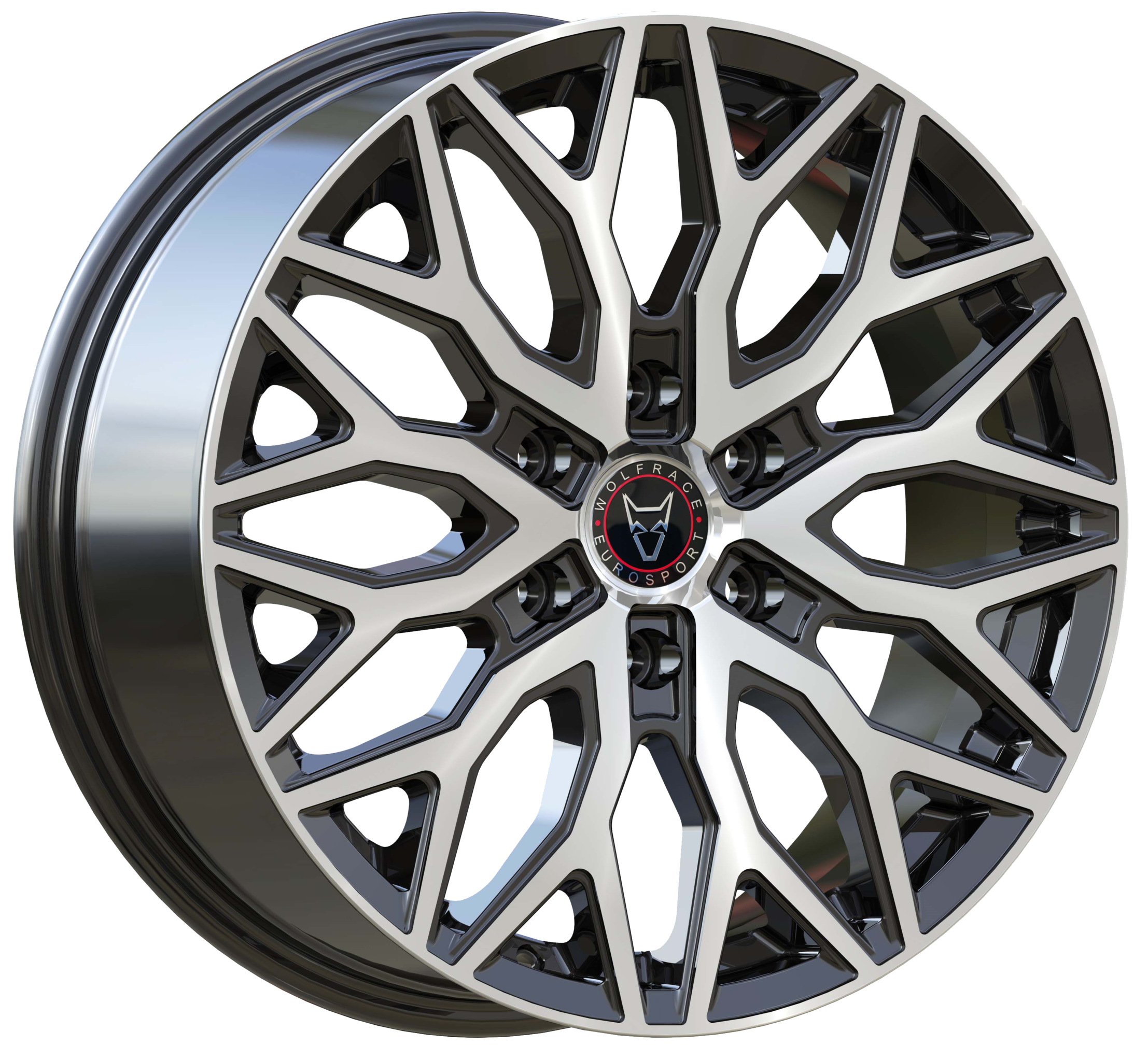 Wolfrace Eurosport Wolfsburg Super 6 Gloss Black Polished Face Alloy Wheels